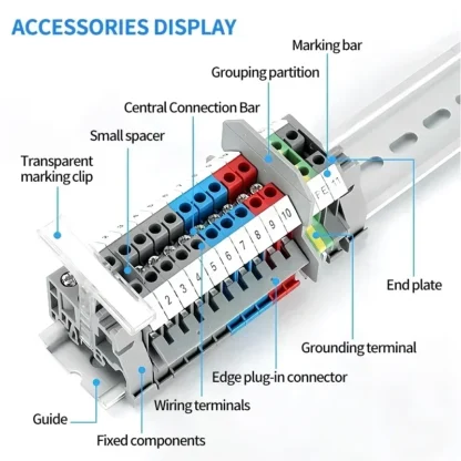 High Quality UK Terminals Screw Clamp Connector for Wiring,Brass DIN Rail Connector, UK1.5N/2.5B/3N/5N/6N/10N/16N/25N/35N/50N - Image 4