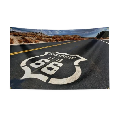 3X5Ft U.S. Route 66 Motorcycle Flag Polyester Digital Printing Car Banner For Decor - Image 16