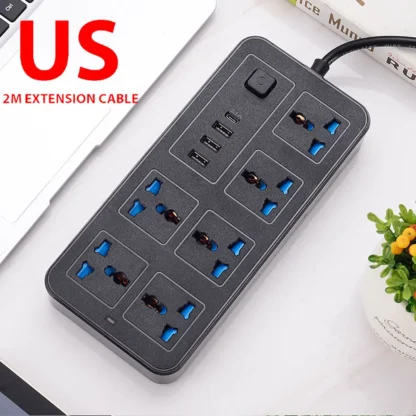 Universal USB Power Outlet Multi Plugs EU US UK Outlet Power Strip With Extension Cord Type C Port Charge Electrical Socket Home - Image 10