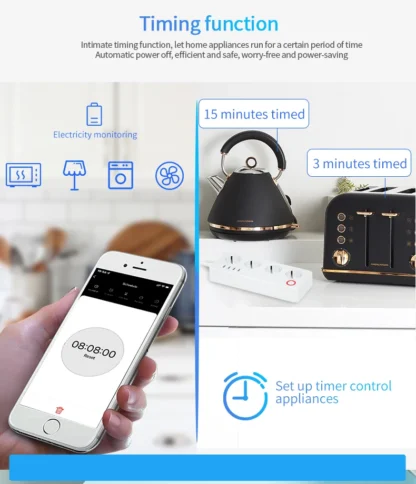 10A/16A wifi Power Strip Tuya Smart Plug Power Strip Extension Cord Smart Home EU Socket Work with Alexa - Image 16