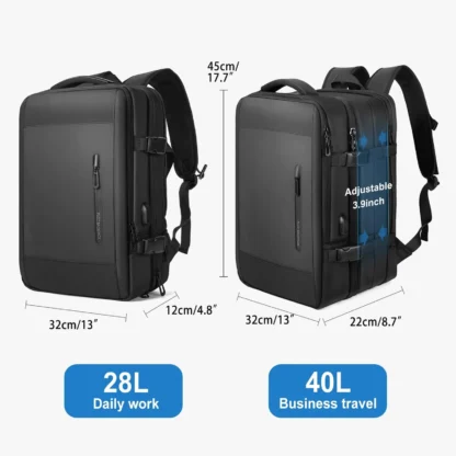 Likros Men Backpack Business Travel Backpack Carry on Waterproof Expandable Backpacks Large Capacity Weekend Traveler Laptop Bag - Image 6