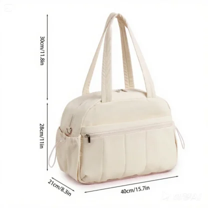 Quilted Puffer Travel Duffle Bag with Wet Pocket Carry on Bag Large Weekender Overnight Bag Gym Tote Bag Shoulder Bag for Women - Image 6