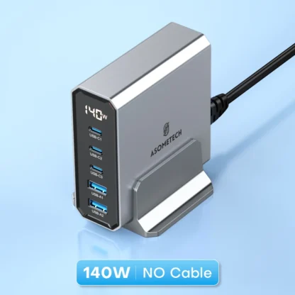 ASOMETECH 140W GaN USB Type C Fast Charger Multiple Ports QC4.0 PD Quick Charger For Macbook Laptop Tablet iPhone 14 Samsung S23 - Image 8