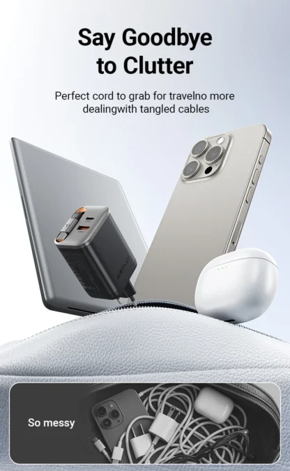 ACEFAST GaN PD67W Fast Charging EU Plug Charger For iPhone 16/15 Pro Max PD Retractable Cable Quick Charging Adapter For Samsung - Image 14