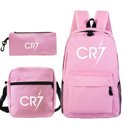 Football Ronaldo CR7 Backpack 3pcs/set School Bags for Girls Boy Laptop Travel Knapsack Women Rucksack Shoulder Bags Pen Case - Image 21
