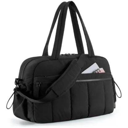 Quilted Puffer Travel Duffle Bag with Wet Pocket Carry on Bag Large Weekender Overnight Bag Gym Tote Bag Shoulder Bag for Women - Image 20