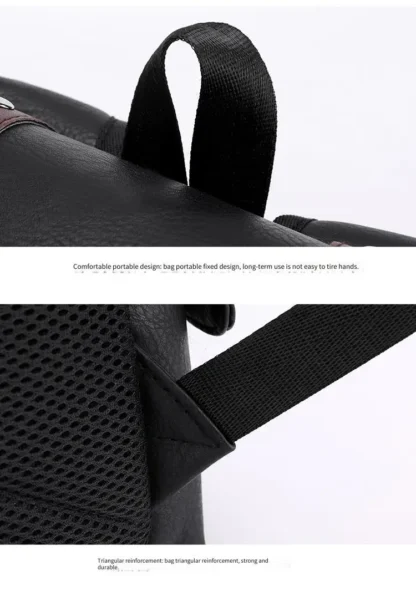 Large Capacity Soft PU Leather Backpack for Casual Business Travel - Image 36