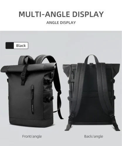 HK Expandable Travel Backpack Men Large Capacity Waterproof 15.6” Laptop Bag Hiking Rucksack Cycling Daypack Bag with USB Port - Image 32