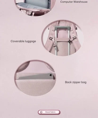 Girls' short distance business travel backpack, large capacity leisure travel backpack, multi compartment computer backpack - Image 23