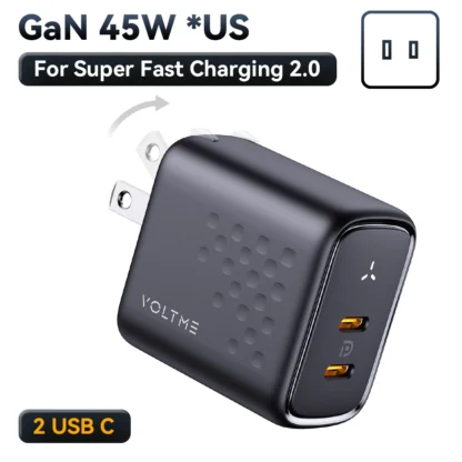 VOLTME Fast Charging USB Type C Charger 45W Dual PD Charger Wall Adapter For iPhone 15 Xiaomi Samsung Cellphones Accessories - Image 9