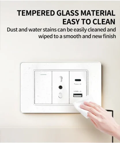 118 Series Black Tempered Glass Wall Switch Socket Italy Standard 16A Outlet with USB Type-C 20W Fast Charging for Home Office - Image 28