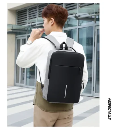Men's Fashion Multifunctional Computer Backpack Large Capacity Waterproof Fabric Unisex Business Duty Backpack Shoulder Oxford F - Image 10
