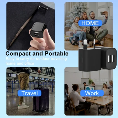 1/5pcs Black Aus USB Plug Dual USB Power Adapter AU Plug Wall Plug Charger 5V/2.1A Adapter For iPhone Pad For Samsung - Image 2