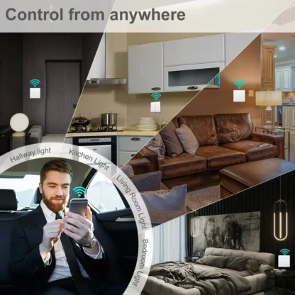 ZigBee Tuya Wall Light Switch Wireless Remote Smart Home Life APP Push Button with no Neutral 2 3 Way UK EU On Off 1 2 3 Gang - Image 3