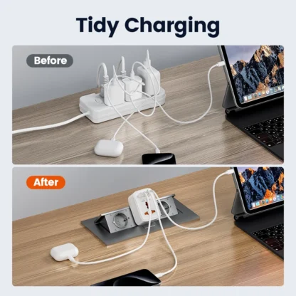 Toocki 20W Fast Charging Travel Adapter 4-in-1 Universal AC Outlet GaN USB Charger Multi Socket DE UK US IN Plug For Home Travel - Image 4