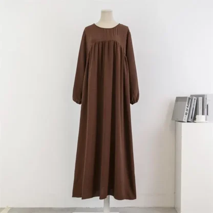 Spirng Autumn Full Sleeve Casual Plus Size Dress Women Loose Maxi Dresses Female Oversize Long Dresses Vestidoes Fit 120KG - Image 4