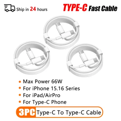 66W Type C PD 30W USB Cable For Apple iPhone 16 15 14 13 11 Pro Max 12 Mini 7 8 Plus XS R Fast Charging USB C Cable Charge Wire - Image 13