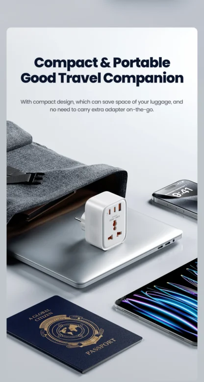 Toocki 20W Fast Charging Travel Adapter 4-in-1 Universal AC Outlet GaN USB Charger Multi Socket DE UK US IN Plug For Home Travel - Image 20