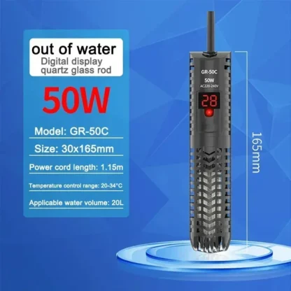 SUNSUN Fish Tank Digital Heating Rod Aquarium Submersible Heater 500W Adjustable Temperature Thermostat LCD Display Fish Farming - Image 13