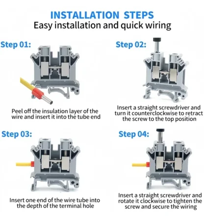 20/50/100Pcs UK - 2.5B Din Rail Terminal Block Electrical Conductor Universal Screw Connection Terminal Strip 2.5mm² - Image 21