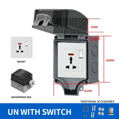 EU/TH/UK/UN/US Outdoor Power Socket Industrial Grade Waterproof IP66 Plastic Junction Box Panel Wall Mount Connector - Image 11