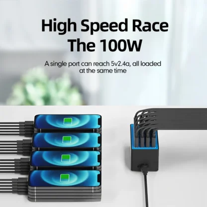 USB Charging Station 150W 30-Port Multi Device Charger Fast Charging Station for Multiple Devices Phone Watch Pad Speakers - Image 4