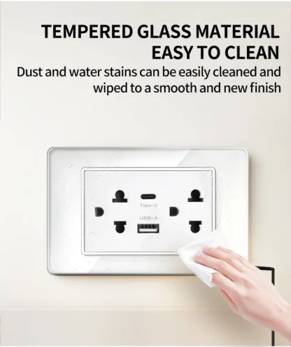 America Standard Power Outlet 118 Series 118*75mm Double USB Type-C Quick Charger US Mexico Glass Panel Wall Socket 16A 110V - Image 33