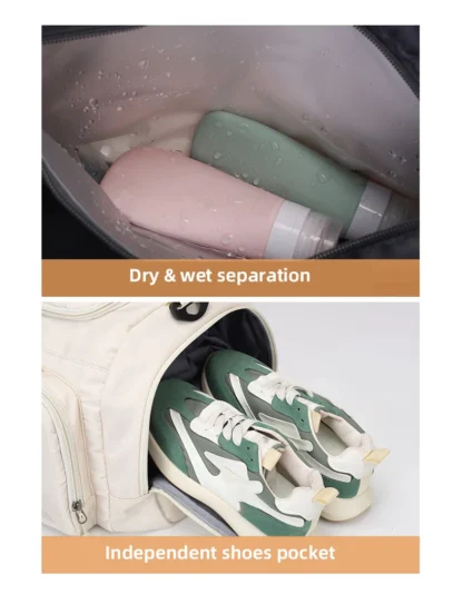 Travel Duffel Bag with Shoes Pocket Outdoor Business Trip Fitness Yoga Shoulder Bags Dry Wet Short Distance Trip Handbag - Image 16