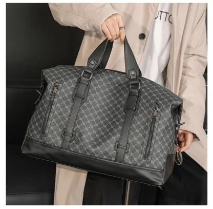 Xiao.P 2024 New Large Capacity Plaid Travel Bag Korean Version Men's Bag Casual Fashion Shoulder Bag Crossbody Bag Big - Image 12