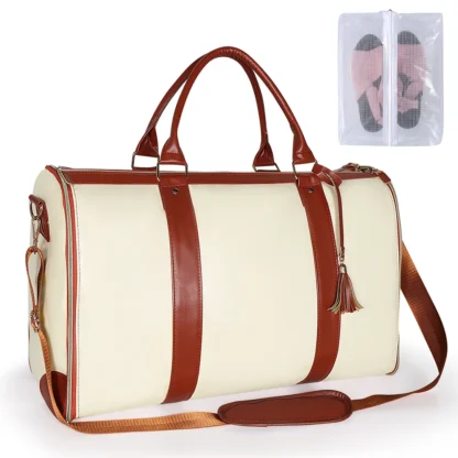 Suit Storage Bag Travel Women PU Folding Travel Bag Large Capacity Hand Luggage Bag Multi Function Waterproof Travel Organizer - Image 5