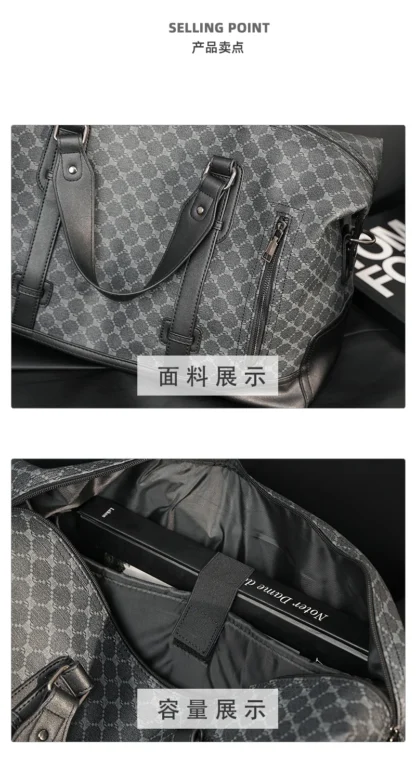Xiao.P 2024 New Large Capacity Plaid Travel Bag Korean Version Men's Bag Casual Fashion Shoulder Bag Crossbody Bag Big - Image 8