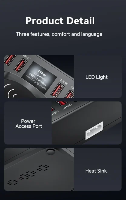 110W USB C Fast Wireless Charger QC3.0 PD PPS Type C Fast Charging Station Quick Charger for IPhone 13 / 14 Pro Max IPad HuaWei - Image 15