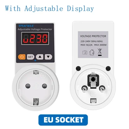 Automatic Voltage Protector Socket AC 220V 16A Adjustable Power Surge Protector Universal/US/EU/UK Plug Voltage Safe Protector - Image 11
