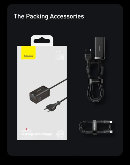 Baseus 65W GaN Charger Desktop Fast Charger 4 in 1 Laptop Phone Charger Adapter For iPhone 15 14 13 Pro Max Xiaomi Samsung - Image 24