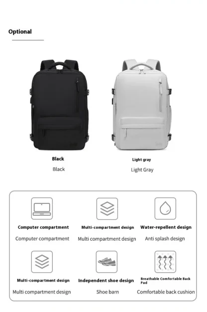 Customized commuting large capacity backpack with dry and wet separation storage, mommy travel bag, short distance business trip - Image 20