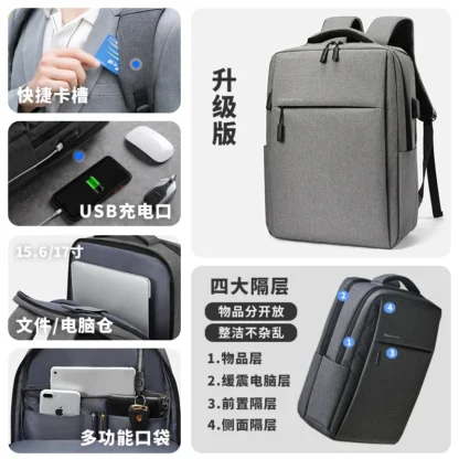 40L Laptop Backpack Durable 17 Inch for Men Women with USB Charger Port & Luggage Sleeve Sturdy College Rucksack Bag For Macbook - Image 11