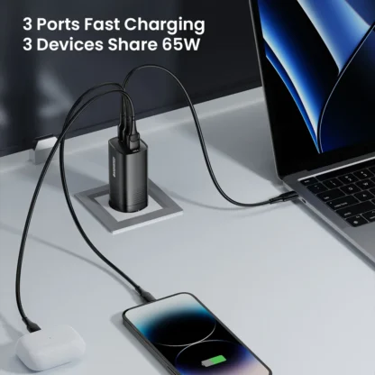 65W GaN USB Type C Fast Charger For Laptop PPS 45W PD QC 3.0 Quick Charge For iPhone 14 13  Samsung Xiaomi Realme Phone Charger - Image 2