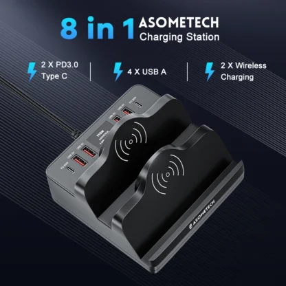 110W USB C Fast Wireless Charger QC3.0 PD PPS Type C Fast Charging Station Quick Charger for IPhone 13 / 14 Pro Max IPad HuaWei - Image 3
