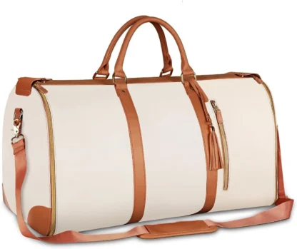 Foldable Women's Travel Convenient Carry-on Clothing Bag Large PU Leather Duffel Bag Women's Business Travel Bag - Image 7