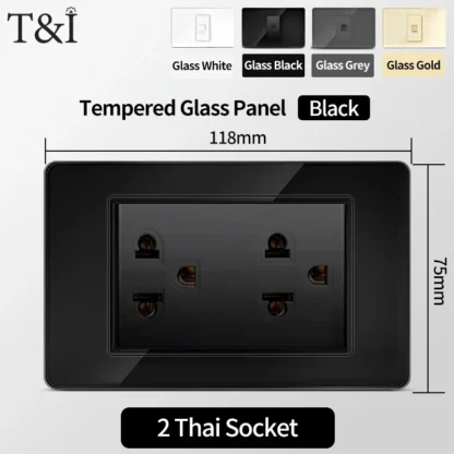 America Standard Power Outlet 118 Series 118*75mm Double USB Type-C Quick Charger US Mexico Glass Panel Wall Socket 16A 110V - Image 12