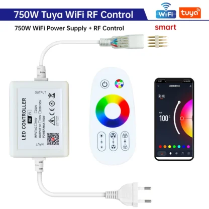 Tuya WiFi RGB Dimmer 220V 750W 1500W EU/AU/UK Power Plug RF Remote Controller for SMD2835/5050 4Pin LED Neon Strip Light - Image 21