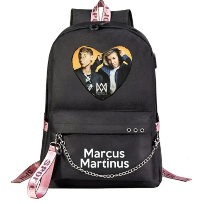 Marcus and Martinus Boys Girls School Bags Teenager USB Charging Chain Travel Backpack Student College Bookbag Mochila - Image 12