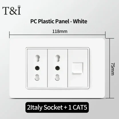 118 PC Panel Chile Plug 16A Smart Wall Socket USB Type-C 20W Fast Charging Home Office Italian EU Power Outlet White Retardant - Image 18