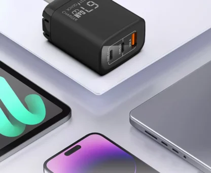GaN 67W Quick charger type c pd 65w Super fast charger USB C and USB A 3 Ports with QC 4.0 3.0 for Samsung iPhone 15 Pro Laptop - Image 18