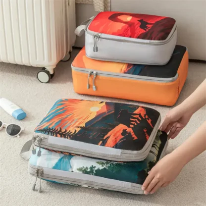 5Pcs/Set Travel Organizer Set Zipper Storage Bag Large Capacity Bag Compressible Underwear Suitcase Luggage Packing Cubes - Image 4