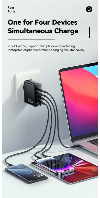 Essager 100W GaN USB Type C Caricabatterie PD QC Quick Charge 4.0 3.0 Type C Ricarica Rapida Per iPhone 14 13 12 Xiaomi Macbook - Image 19