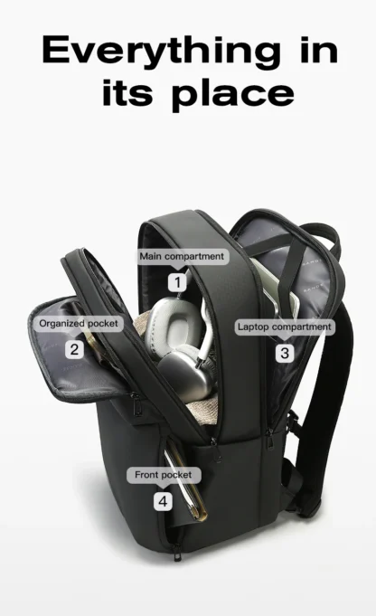 BANGE Smart Waterproof Travel Backpack Business Flight Approved Carry on Backpack Large Capacity 16 inch Laptop Backpack for Men - Image 13