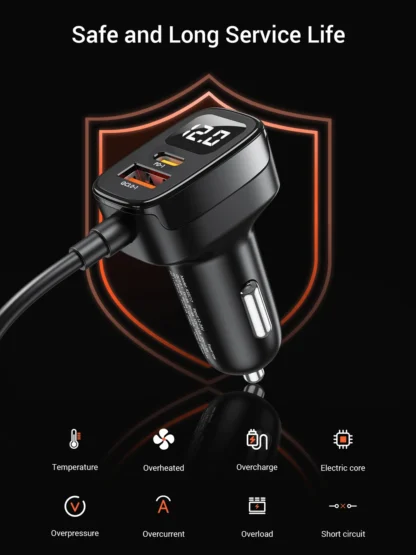 ASOMETECH 5 Port USB Car Charger 78W SCP PPS AFC USB Type C Fast Charging For iPhone 14 13 Pro Huawei Xiaomi Samsung S22 Ultra - Image 14