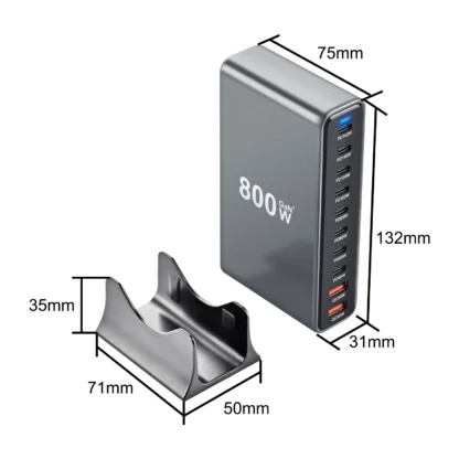 New 800W GaN USB C Charger 10-port USB Type C PD Fast Charging Station PD3.1 Adapters for iPhone 16 15 14 Samsung Xiaomi Huawei - Image 2