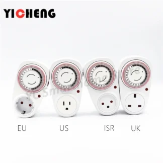 Temporizado 24 Hours Plug-in Timer mechanical  timer ISR EU UK US FR BR Power Plug